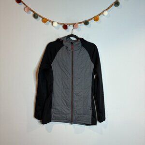 Athleta mixed media full zip quilted puffer jacket
